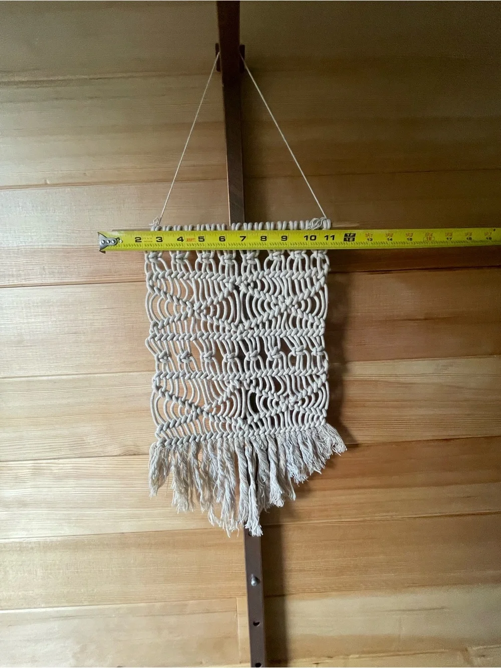 Boho Cream Macramé Wall Tapestry – Neutral Fiber Hanging
